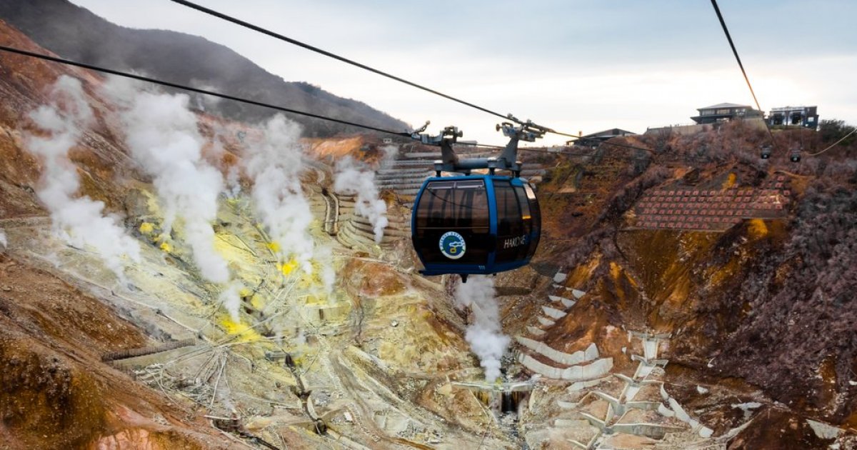 Área vulcânica de Owakudani em Hakone, Japão