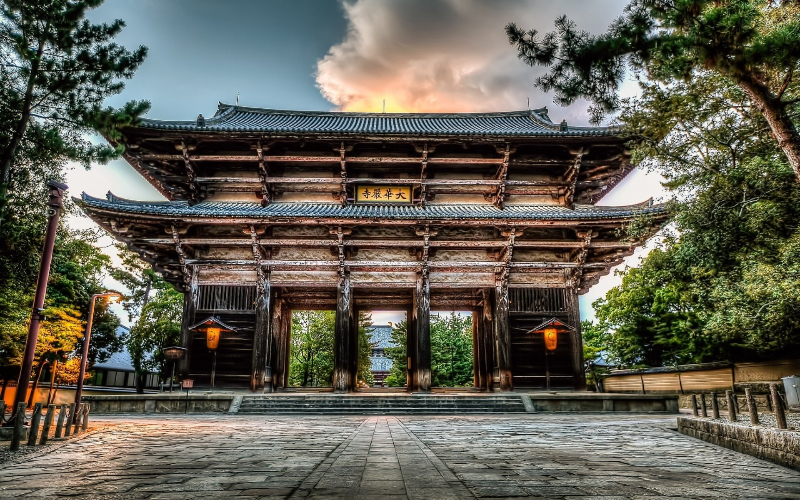 Todai-ji Temple housing the Great Buddha in Nara, Japan