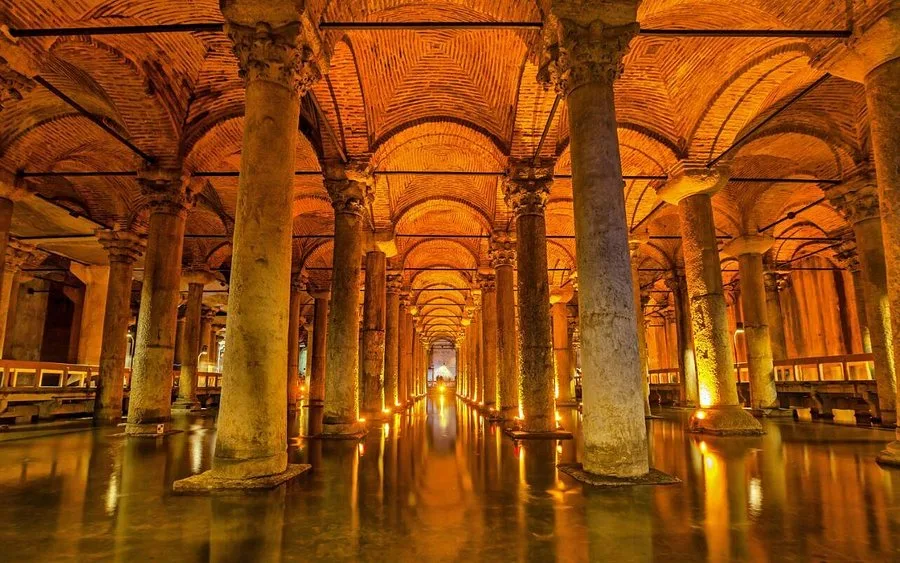 Interior of the Basilica Cistern in Istanbul